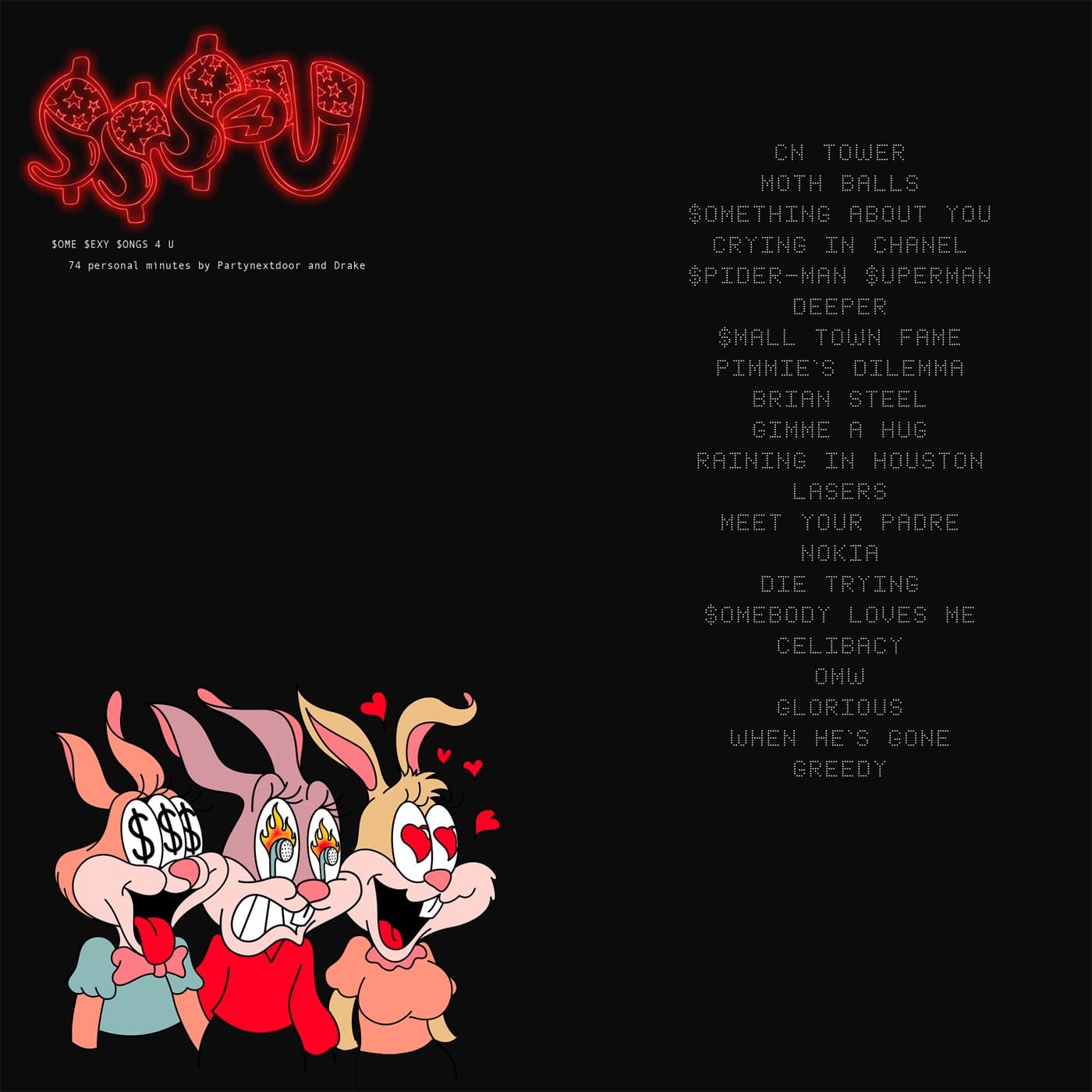 $ome $exy $ongs 4 U, Tracklist Artwork