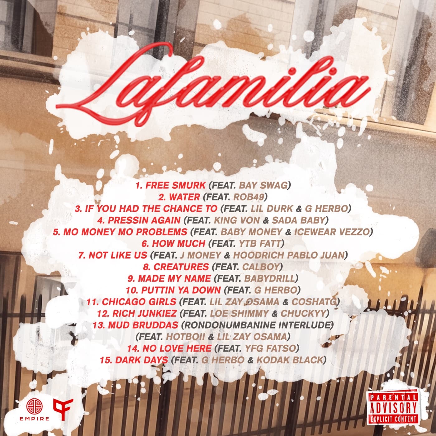 Lafamilia, Tracklist Artwork